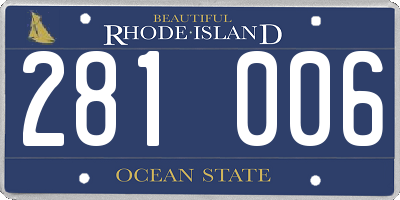 RI license plate 281006
