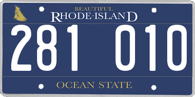 RI license plate 281010