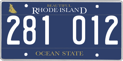 RI license plate 281012