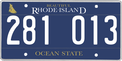 RI license plate 281013