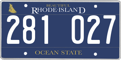 RI license plate 281027