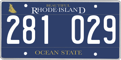 RI license plate 281029