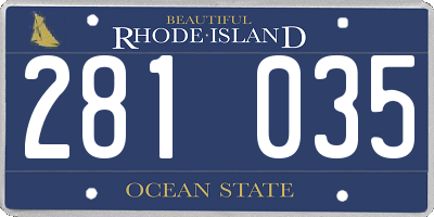 RI license plate 281035
