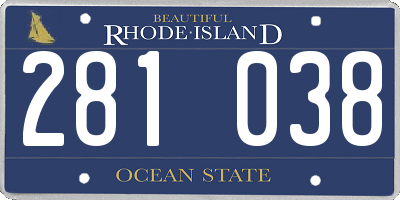 RI license plate 281038