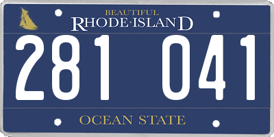 RI license plate 281041