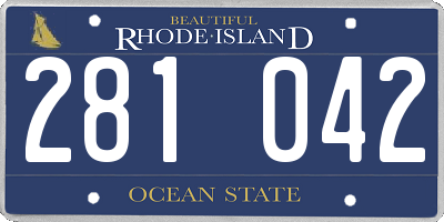 RI license plate 281042