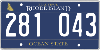 RI license plate 281043