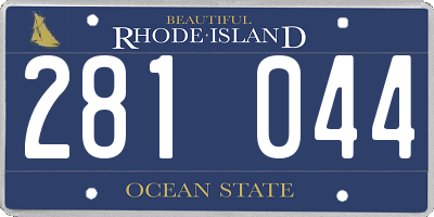 RI license plate 281044