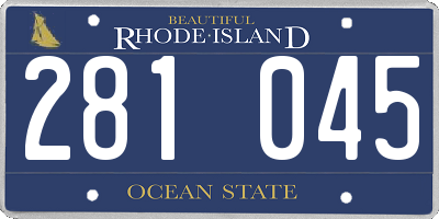 RI license plate 281045