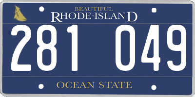 RI license plate 281049