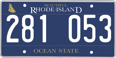 RI license plate 281053