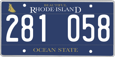 RI license plate 281058