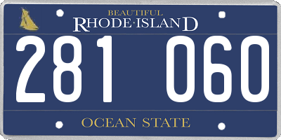 RI license plate 281060
