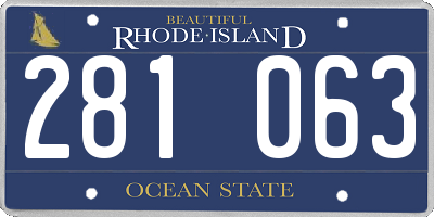 RI license plate 281063