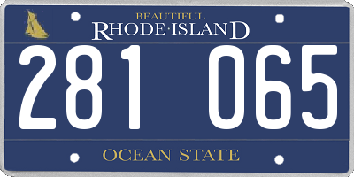 RI license plate 281065