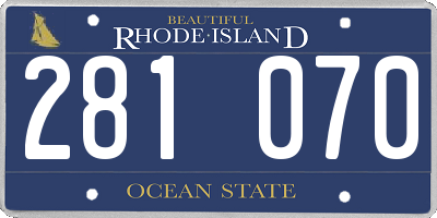 RI license plate 281070