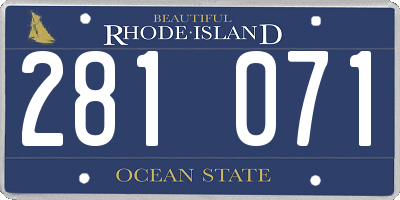 RI license plate 281071