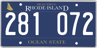 RI license plate 281072