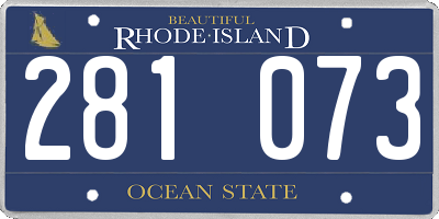 RI license plate 281073