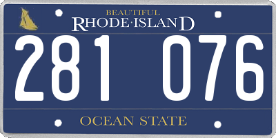 RI license plate 281076