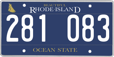 RI license plate 281083