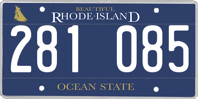 RI license plate 281085