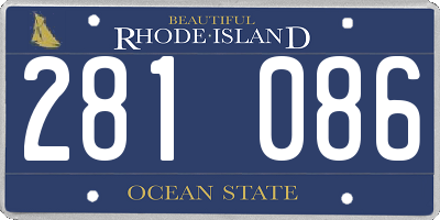 RI license plate 281086