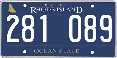 RI license plate 281089