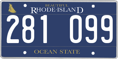 RI license plate 281099