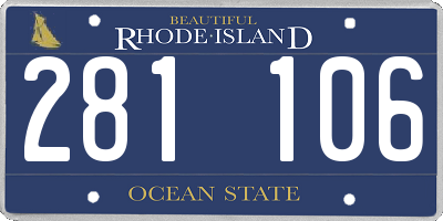 RI license plate 281106