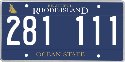 RI license plate 281111