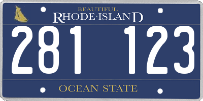 RI license plate 281123