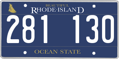 RI license plate 281130