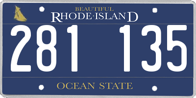 RI license plate 281135