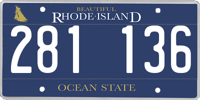 RI license plate 281136