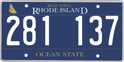 RI license plate 281137