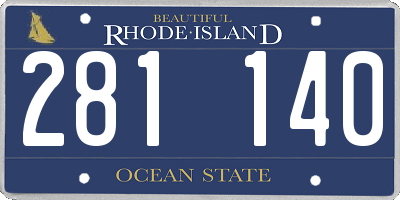 RI license plate 281140