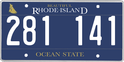 RI license plate 281141
