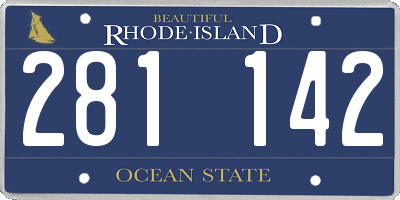 RI license plate 281142