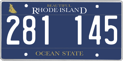 RI license plate 281145