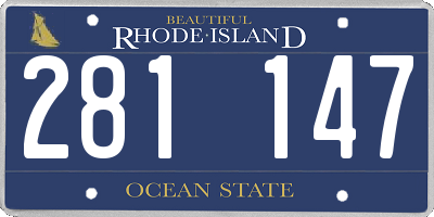RI license plate 281147