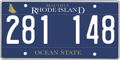RI license plate 281148