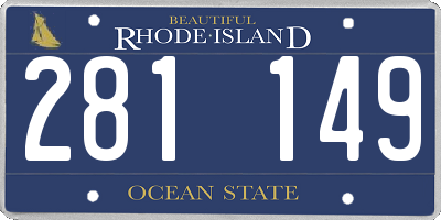 RI license plate 281149