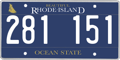 RI license plate 281151