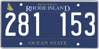 RI license plate 281153