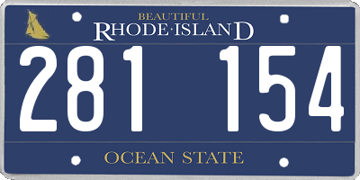 RI license plate 281154