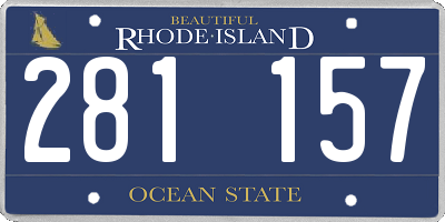 RI license plate 281157