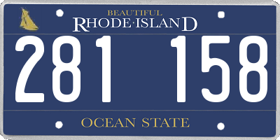 RI license plate 281158