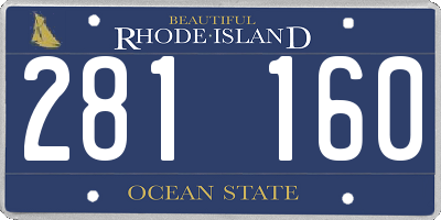 RI license plate 281160