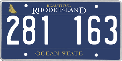 RI license plate 281163